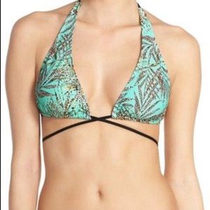 Small L*Space teal bikini top